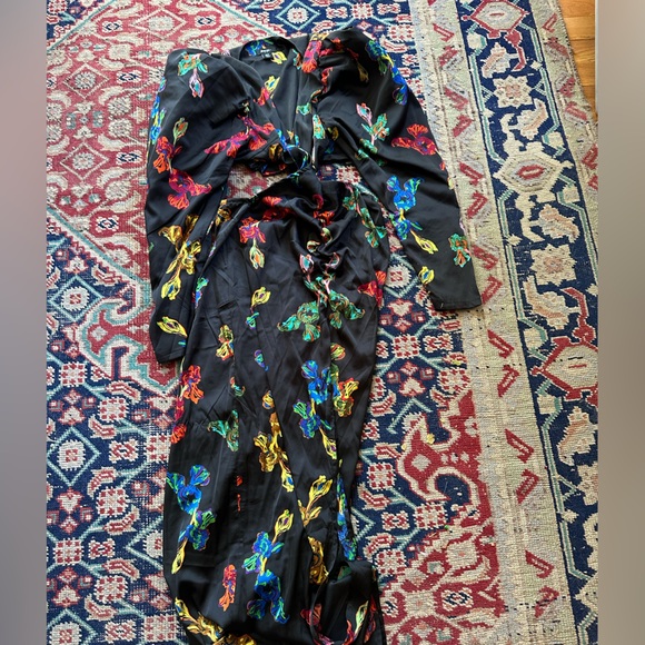 Nasty Gal Floral Print Satin Cut -Out Maxi Dress - Picture 6 of 7